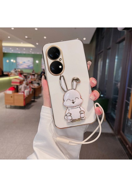 Huawei P50 Elektroliz Tavşan Telefon Kılıfı (Yurt Dışından)