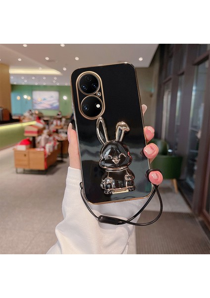 Huawei P50 Elektroliz Tavşan Telefon Kılıfı (Yurt Dışından)