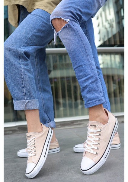 Unısex Bej Garantili Ortopedik Keten Günlük Kullanım Sneaker Ayakkabı X-STAR-7284