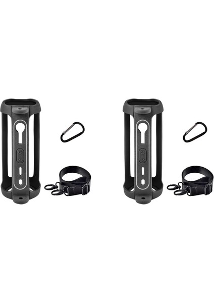 2x Flip 6 Için Kılıf Kapak Ses Saklama Çantası Omuz Askısı Karabina ile Seyahat Taşıma Koruyucu Saklama Çantası (Yurt Dışından)