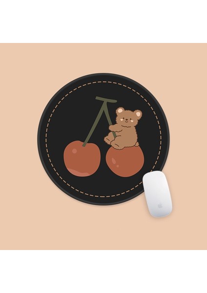 Küçük Yuvarlak Bilgisayar Kız Sevimli Karikatür Kaymaz Mouse Pad (Yurt Dışından)