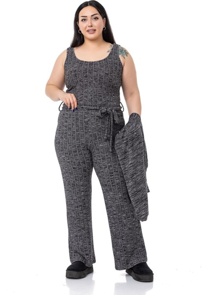 Büyük Beden Tulum Hırka Triko Siyah Ikili Takım fiyatları