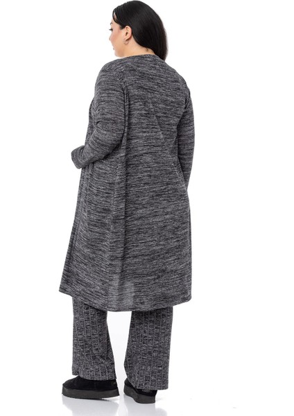 Büyük Beden Tulum Hırka Triko Siyah Ikili Takım modelleri