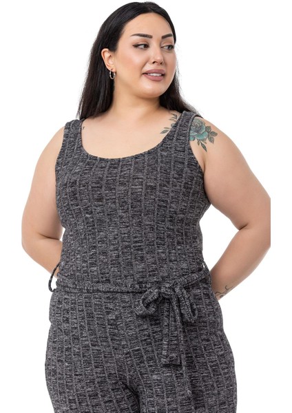 Büyük Beden Tulum Hırka Triko Siyah Ikili Takım fırsatları