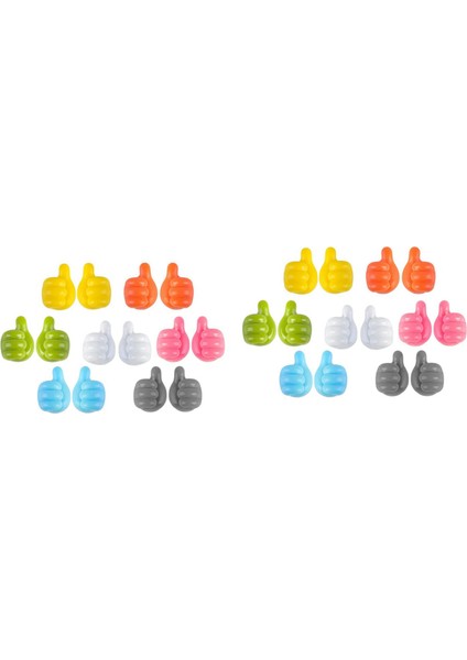 28 Adet Silikon Başparmak Duvar Kanca Kendinden Yapışkanlı Çok Fonksiyonlu Başparmak Duvar Kancası Veri Kablolarını/kulaklık Depolamak Için (Yurt Dışından)