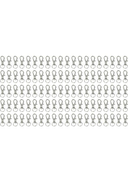 100 Adet Döner Klipsler Kordon Yapış Kanca, Metal Döner Kordon Yapış Kanca Istakoz Pençe Toka Gümüş (Yurt Dışından)