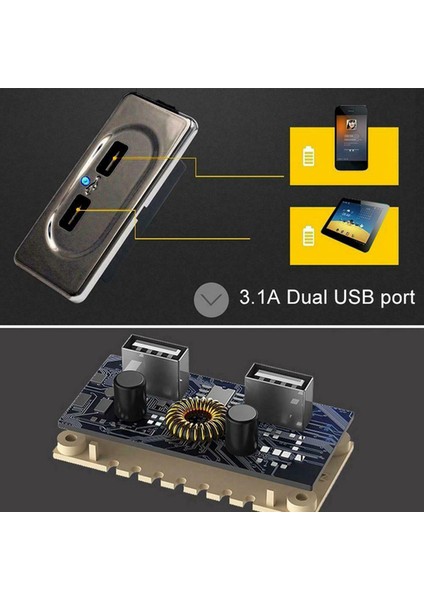 2x Araç DC5V/3.1A Çift USB Bağlantı Noktaları Şarj Soketi Modifikasyon Aksesuarları Araba Kamp Tekne Karavan Karavan (Yurt Dışından) modelleri