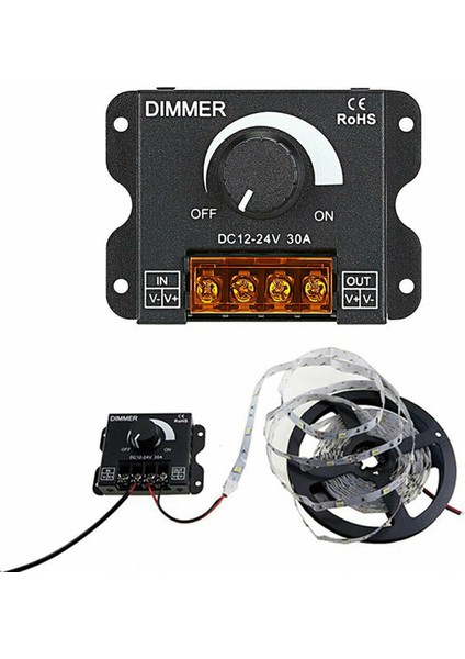 5x LED Işık Ayarlayıcı Dc 12-24 V 30A/TOPUZU Anahtarı ile Strobe Yok LED Işık Çubuğu Parlaklık Ayarlayıcı Dimmer (Yurt Dışından)