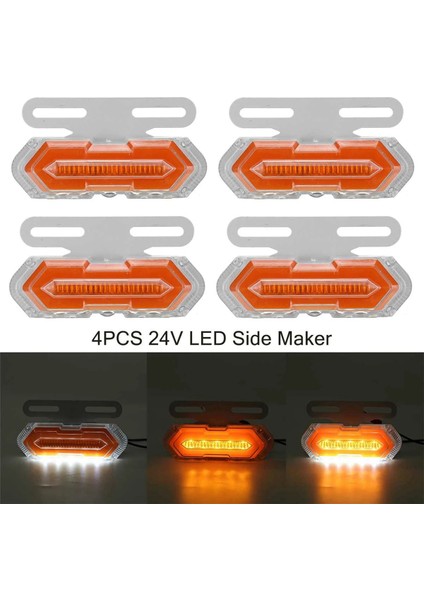 12 Adet 24 V LED Araç Yan Sinyal Işıkları Dönüş Sinyali Işıkları Kamyon Yan Işıkları Römork Kamyon Kamyonlar Için Uygun (Yurt Dışından) fırsatları