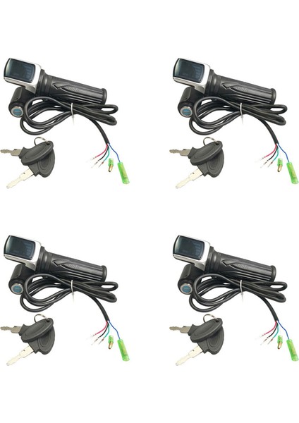 4x Bisiklet Büküm Gaz Elektrikli Bisiklet Gaz Kelebeği 36 V Gaz Kolu Gaz LCD Ekran Kilit Anahtarı (Yurt Dışından)