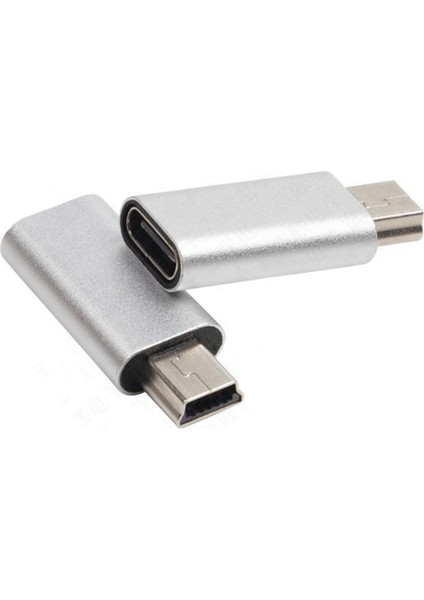 4x USB C - Mini USB 2.0 Adaptör Tip C Dişi - Mini USB Erkek Mp3 Çalarlar Için Adaptör Dönüştürücü Çizgi Kamera, Gümüş (Yurt Dışından)