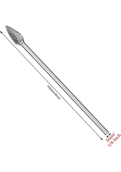 20 Adet 4 Inç Uzun Çift Kesim Tungsten Katı Karbür Döner Çapak Seti 1/8 Inç (3mm) Döner Aletler Için Büküm Matkap Ucu (Yurt Dışından)