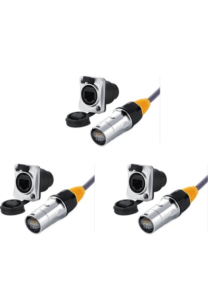 3x IP67 Ağ RJ45 Su Geçirmez Konnektörler / Ethernet RJ45 Su Geçirmez Fiş + Dış Mekan Ethernet Için Su Geçirmez Soket (Yurt Dışından)