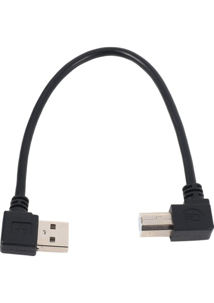 10X Sol Açılı USB 2.0 A Erkekten Sola Açılı B Erkek 90 Derece Yazıcı Tarayıcı Kablosu 20 cm (Yurt Dışından)