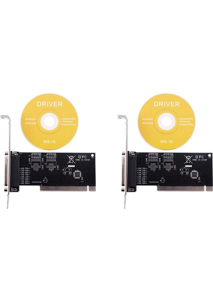 2x Pci Genişletme Kartı Adaptörü 25PIN Paralel Pci - Paralel DB25 Yazıcı Bağlantı Noktası Denetleyici Kartı (Yurt Dışından)