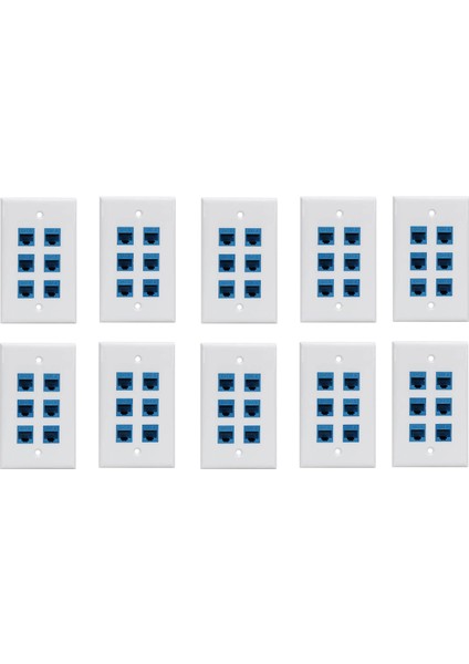 10X 6 Ethernet Duvar Plakası 6 Port,ethernet Duvar Plakası Dişi-Dişi Çıkarılabilir Cat7/6/6e/5/5e ile Uyumlu (Yurt Dışından) modelleri