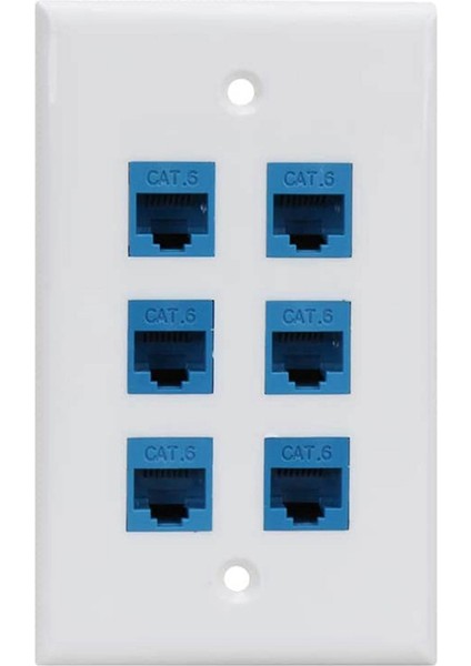 10X 6 Ethernet Duvar Plakası 6 Port,ethernet Duvar Plakası Dişi-Dişi Çıkarılabilir Cat7/6/6e/5/5e ile Uyumlu (Yurt Dışından) fırsatları