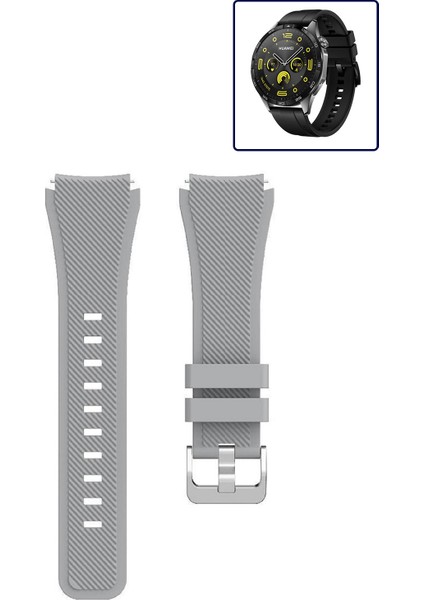 Huawei Watch Gt4 46MM Akıllı Saat Uyumlu Kordon Tırtık Desenli Tokalı Silikon Kayış