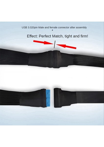 2x Anakart USB 3.0 19PIN Başlık 1to2 Uzatma Splitter 19PIN 20PIN Dahili Uzatma Başlık Adaptör Kablosu 15 cm (Yurt Dışından)