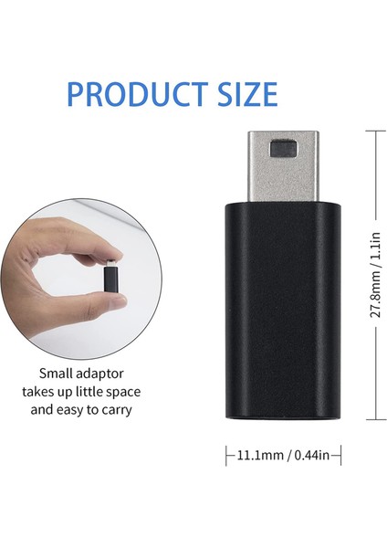 4 Adet USB C - Mini USB 2.0 Adaptör Tip C Dişi - Mini USB Erkek Mp3 Çalarlar Için Adaptör Dönüştürücü Dash Kamera, Siyah (Yurt Dışından)