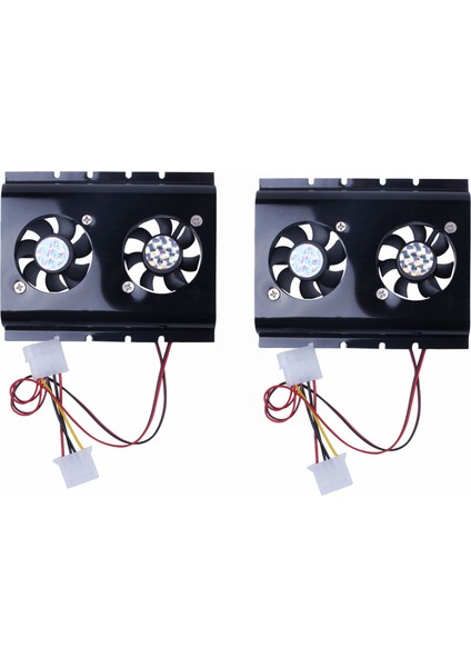 Pc Için 2x Siyah 3.5 Sata Ide Sabit Disk Sürücüsü HDD 2 Fan Soğutucu (Yurt Dışından)