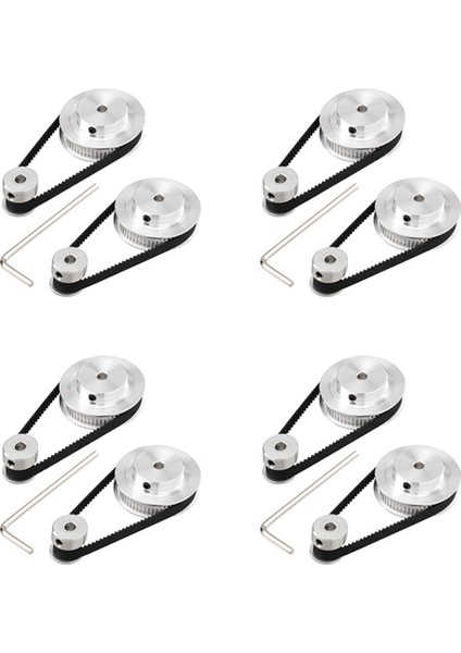 8 Kit Gt2 Senkron Tekerlek 20 ve 60 Diş 5mm Çap, 2 Adet Uzunluk 200MM Genişlik 6mm Kayışlı Alüminyum Zamanlama Kasnağı (Delik 5mm) (Yurt Dışından) fiyatları