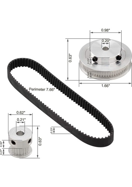 8 Kit Gt2 Senkron Tekerlek 20 ve 60 Diş 5mm Çap, 2 Adet Uzunluk 200MM Genişlik 6mm Kayışlı Alüminyum Zamanlama Kasnağı (Delik 5mm) (Yurt Dışından) fırsatları