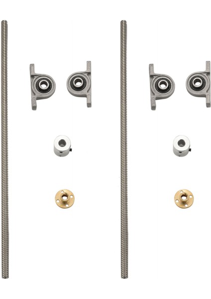 2x 300MM 8mm T8 Kurşun Vida Seti Kurşun Vida + Bakır Somun + Çoğaltıcı + Yastık Rulman Bloğu 3D Yazıcı Için (Yurt Dışından)