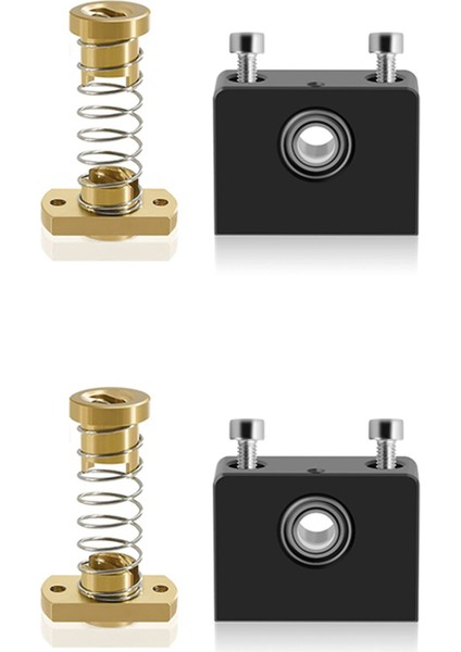 2x Anti Boşluklu Somun ve Z Ekseni Kurşun Vida Üst Montajı 3/3 Pro/3 V2/-10 ile Uyumlu, 3D Yazıcıyı Yükseltme (Yurt Dışından)