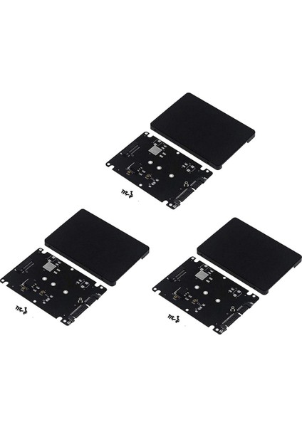 3x M.2 Ngff - 2,5 Inç Sata SSD / Msata - Sata Adaptör Kartı Kutusu (Pc Adaptörü M2 + M Masaüstü Soketi Ngff Için B Tuşu) (Yurt Dışından)