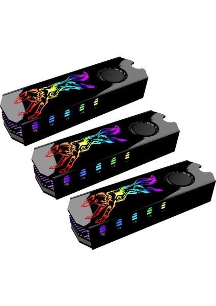 3x M2 SSD Soğutucu Soğutucu Yelek 5 V Argb M.2 2280 Katı Hal Disk Sabit Disk Radyatör Soğutma Fanı Termal Ped (Yurt Dışından)