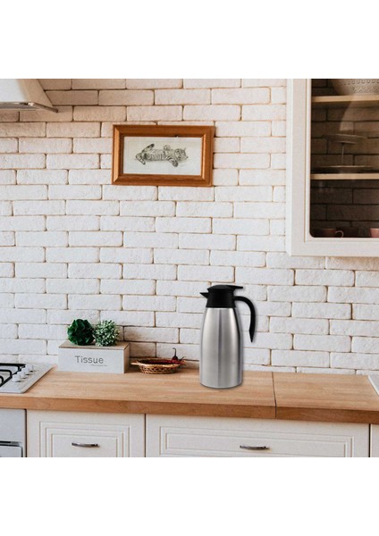 2x Gümüş 304 Paslanmaz Çelik 2l Termal Şişe Vakum Yalıtımlı Su Kabı Kahve Çay Süt Sürahisi Termal Sürahi (Yurt Dışından) fiyatları
