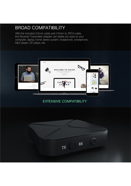 3x Yeni Bluetooth 4.2 Alıcı ve Verici Bluetooth Kablosuz Adaptör Ses ile 3.5 mm Aux Ses Ev Tv Mp3 Pc Için (Yurt Dışından) modelleri