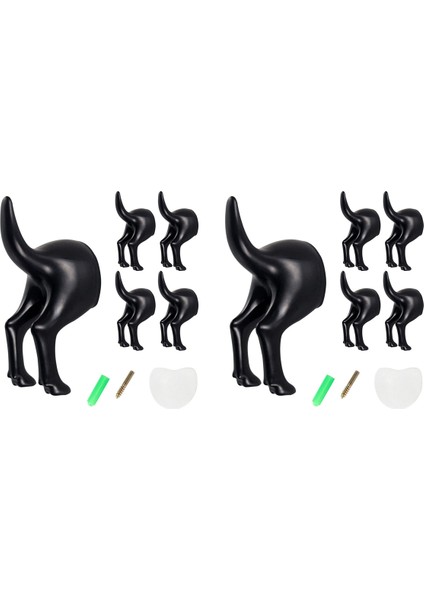 10 Adet Köpek Kuyruk Kancaları Ayar Vidaları ve Çift Taraflı Yapışkan Bantlar Şapka Ceket Anahtarı Duvara Monte Askı (Yurt Dışından)
