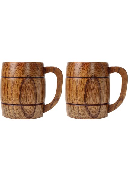 2x 400 ml Klasik Stil Doğal Ahşap Bardak Ahşap Bira Kupaları Parti Yenilik Hediyeler Için Içme Çevre Dostu (Yurt Dışından)