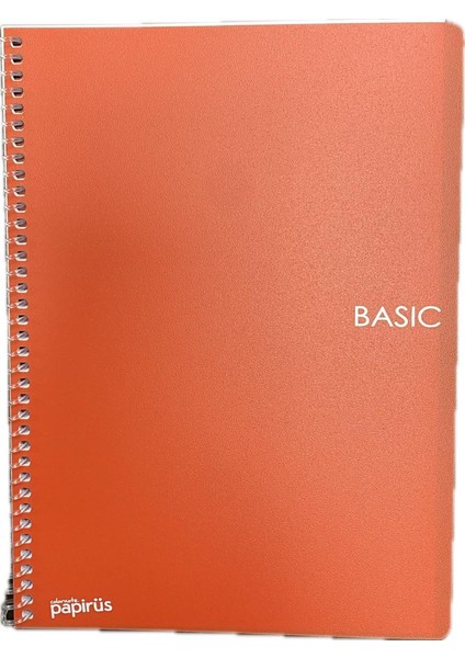 Basıc 17*24 cm Pp Kapak Spiralli 60 Yaprak Kareli Defter Kırmızı