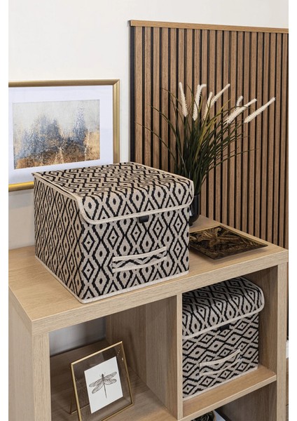 Bohe Çok Amaçlı Kapaklı Kutu Mini Raf Düzenleyici 30X30X23 fırsatları