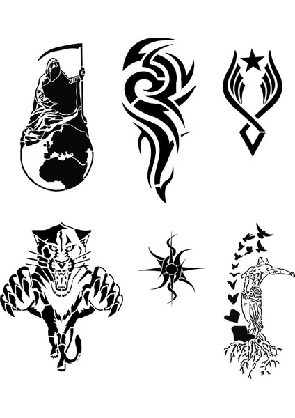 Tribal Felsefik Geçici Dövme Kalıpları Sadece Desen