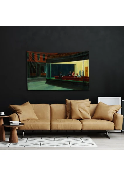 The Lucid Lab Nighthawks / Gece Kuşları Duvar Örtüsü - 100 cm x 135 cm