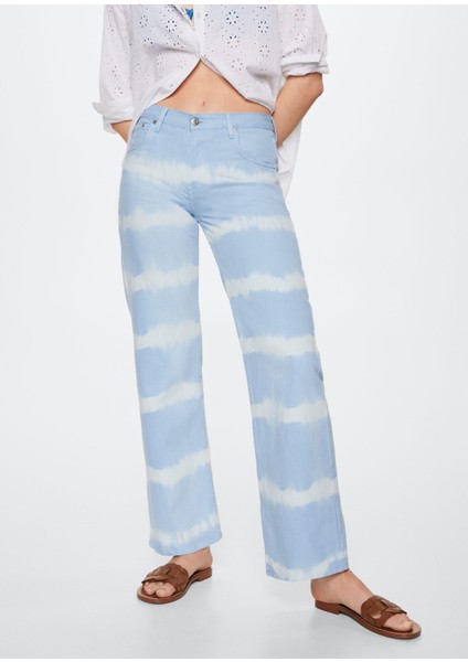 Geniş Paça Batik Jean