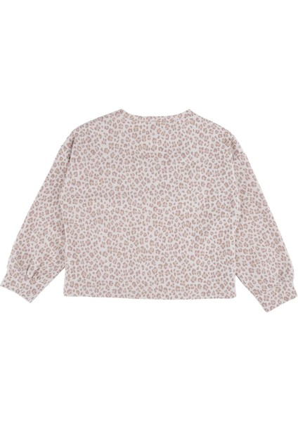 Kız Çocuk Uzun Kollu Leopar Desenli Sweatshırt modelleri