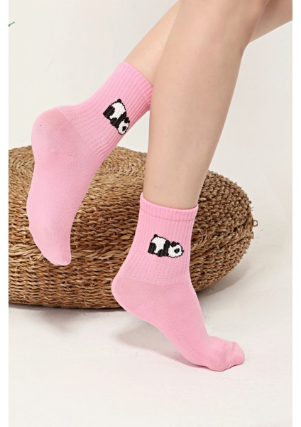 Panda Desenli Renkli Çorap modelleri