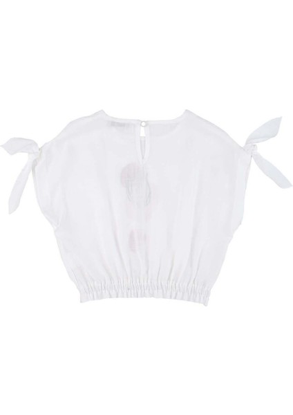 Kız Çocuk Baskılı Belden Lastikli Crop Bluz fırsatları