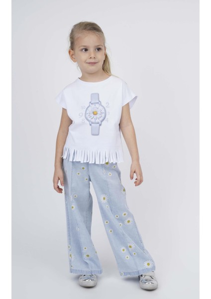 Kız Çocuk Püskül Detaylı Bluz
