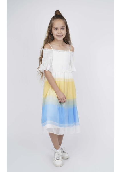 Kız Çocuk Blok Renkli Elbise