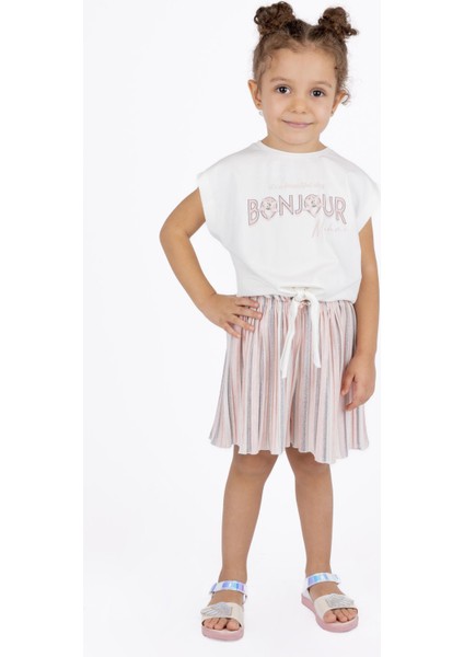 Kız Çocuk Çizgili Şort