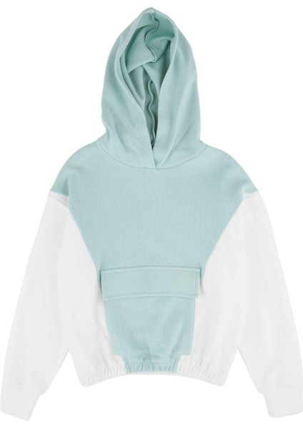 Kız Çocuk Blok Renkli Kapüşonlu Sweatshırt fiyatları