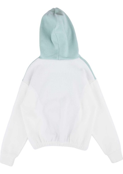 Kız Çocuk Blok Renkli Kapüşonlu Sweatshırt modelleri