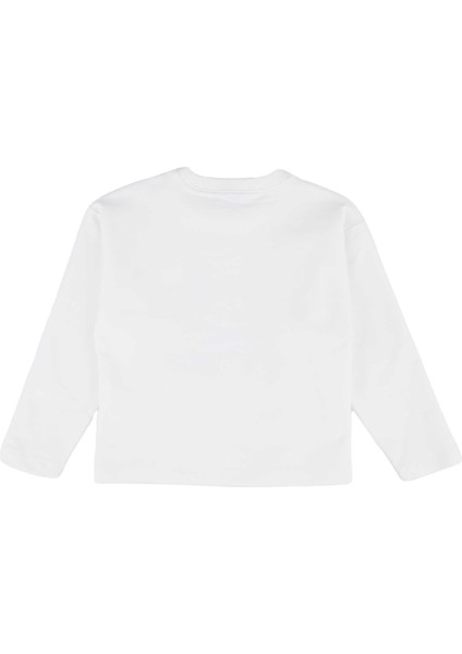 Kız Çocuk Ekru Baskılı Sweatshirt modelleri