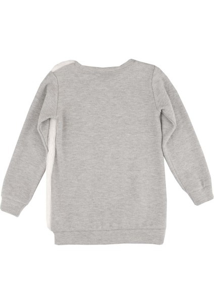 Kız Çocuk Peluş Detaylı Baskılı Sweatshırt modelleri